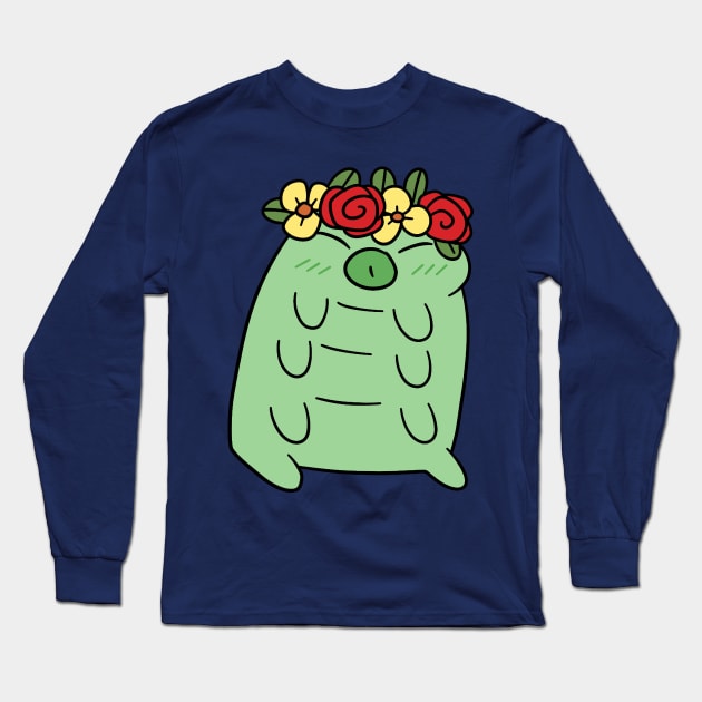 Flower Crown Waterbear Long Sleeve T-Shirt by saradaboru